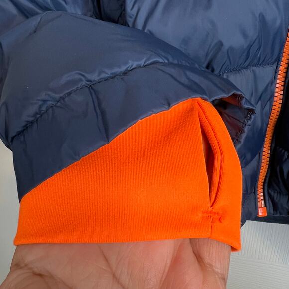 SPYDER Hooded Puffer Jacket in Blue & Orange Boys Winter Coat Size 7/8 Youth - Picture 6 of 10